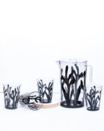 7 Pcs Acrylic Water Set which includes 6 Pcs Tumbler and 1 Pcs Pitcher in Black Color