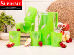 7 Pcs Acrylic Water Set which includes 6 Pcs Tumbler and 1 Pcs Pitcher in Light Green Color
