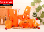 7 Pcs Acrylic Water Set which includes 6 Pcs Tumbler and 1 Pcs Pitcher in Orange Color
