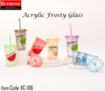 Acrylic Tumbler Frosty Glass in Orange, Red, Light Purple, Light Blue, Light Green and in Smoke Color For Drinking