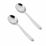 2 Pcs Stainless Steel Curry Serving Round Shape Spoon for Serving