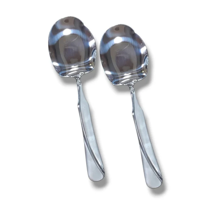 2-Piece Stainless Steel BIg RIce Panja Set for Rice Serving