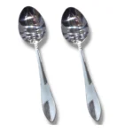 2-Piece Stainless Steel Oval Serving Spoon Set for Serving Curry and Other Dishes