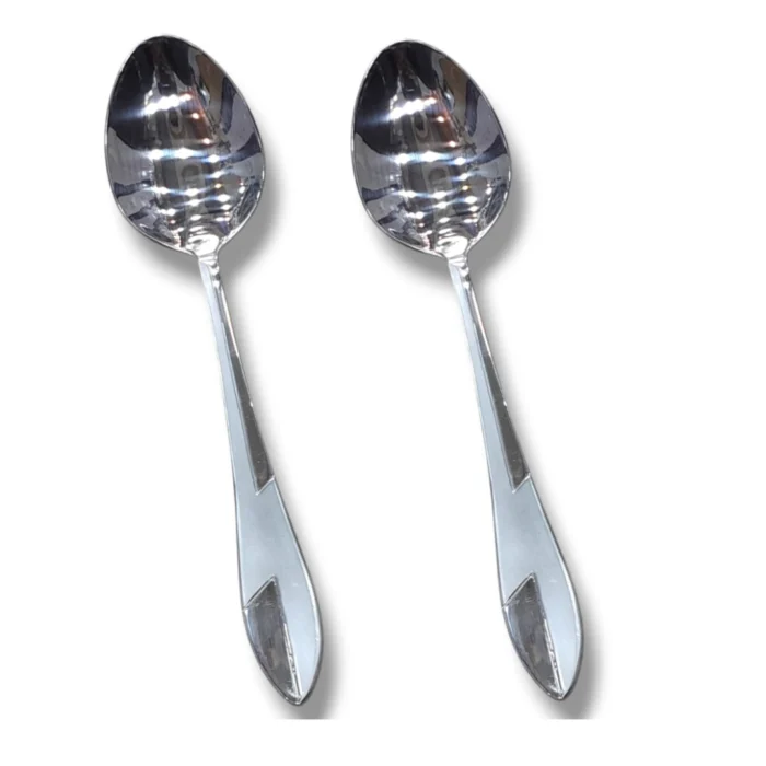 2-Piece Stainless Steel Oval Serving Spoon Set for Serving Curry and Other Dishes