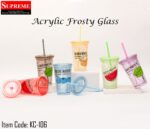 Acrylic Tumbler Frosty Glass in Orange, Red, Light Purple, Light Blue, Light Green and in Smoke Color For Drinking