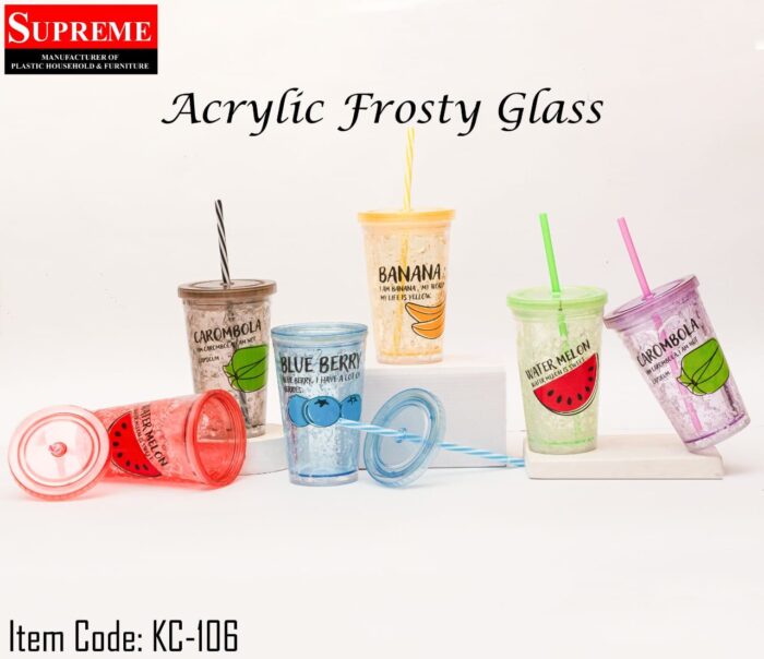 Acrylic Tumbler Frosty Glass in Orange, Red, Light Purple, Light Blue, Light Green and in Smoke Color For Drinking