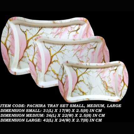 3 Pcs Printed Tray Set With Box For Serving