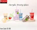 Acrylic Tumbler Frosty Glass in Orange, Red, Light Purple, Light Blue, Light Green and in Smoke Color For Drinking