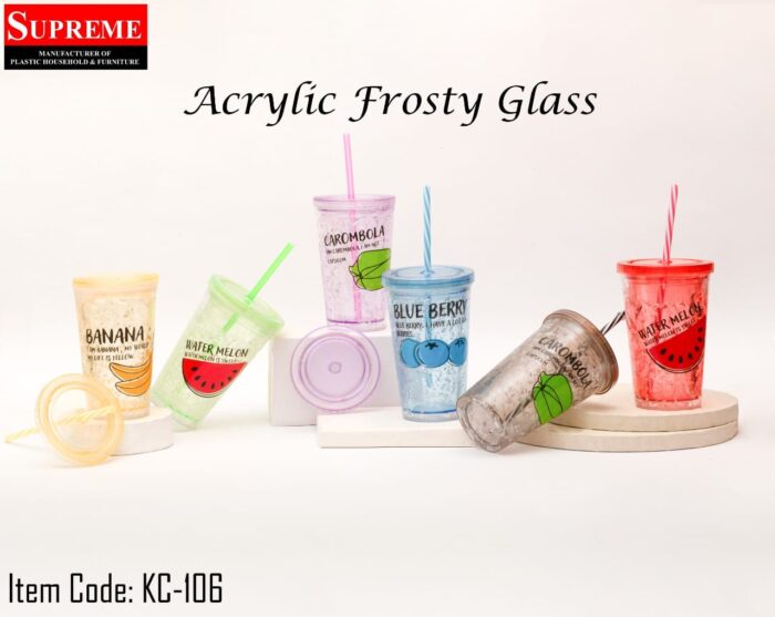 Acrylic Tumbler Frosty Glass in Orange, Red, Light Purple, Light Blue, Light Green and in Smoke Color For Drinking