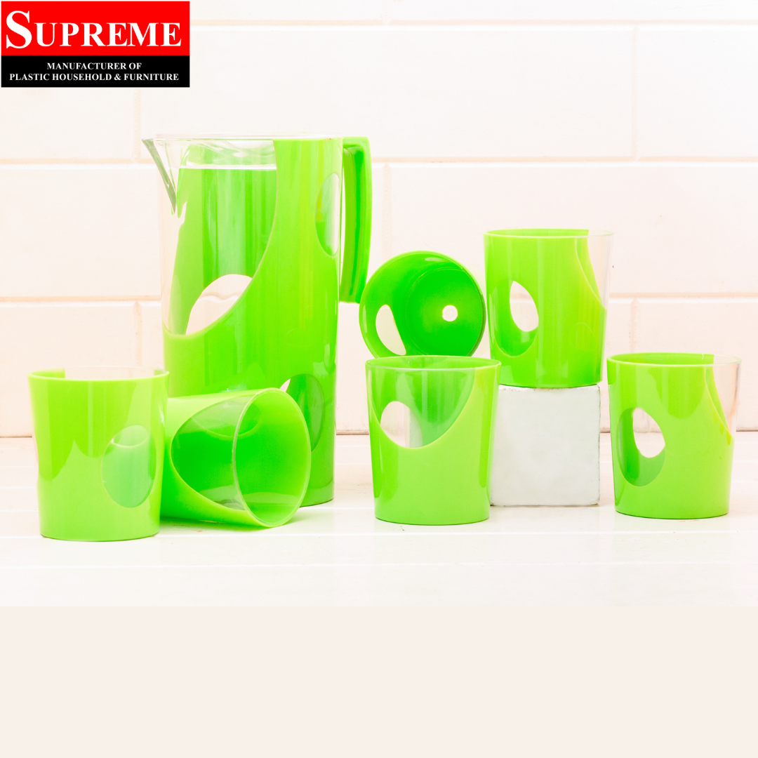 7 Pcs Acrylic Water Set which includes 6 piece tumbler and 1 pitcher