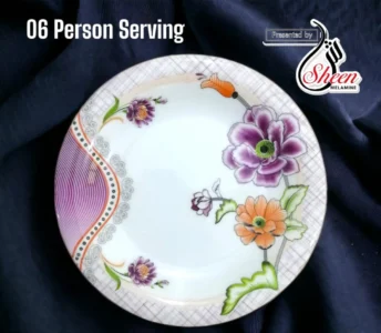 74 Piece Single Glazed Melamine Dinner Set For 6 Person