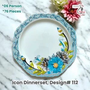 76 Piece Single Glazed Melamine Dinner Set For 6 Person