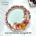 76 Piece Single Glazed Melamine Dinner Set For 6 Person