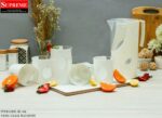 7 Pcs Acrylic Water Set which includes 6 Pcs Tumbler and 1 Pcs Pitcher in White Color