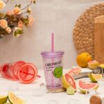 Acrylic Tumbler Frosty Glass in Light Purple For Drinking