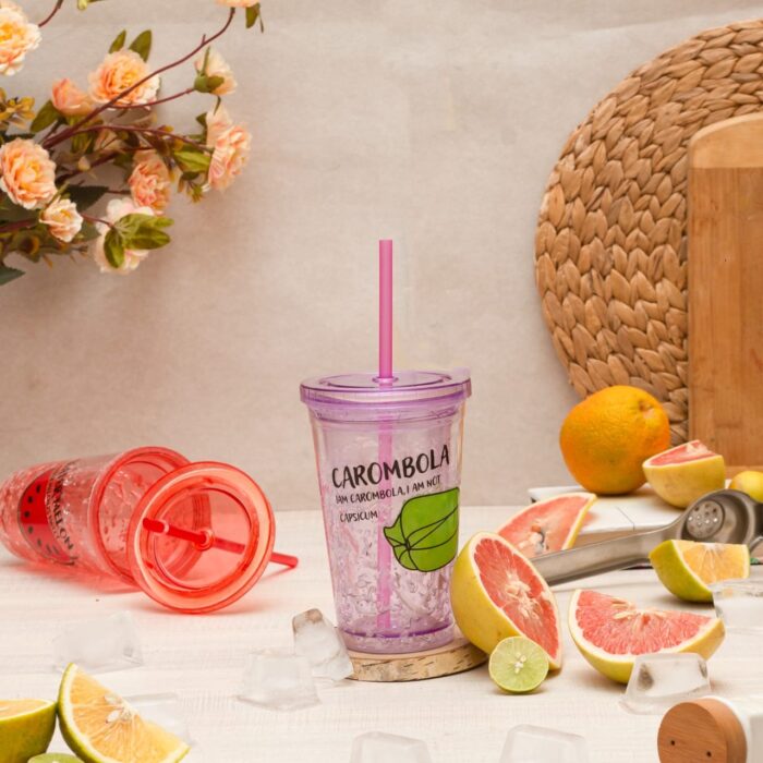 Acrylic Tumbler Frosty Glass in Light Purple For Drinking
