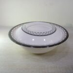 Printed Melamine Double Glazed 9.5 inch Donga With Cover For Serving