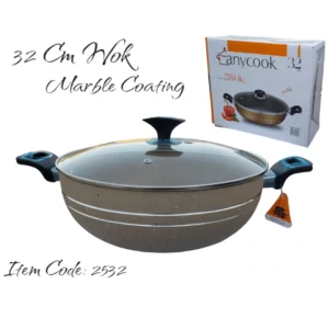 Any Cook Marble Coated Wok With Lid of 32 Cm
