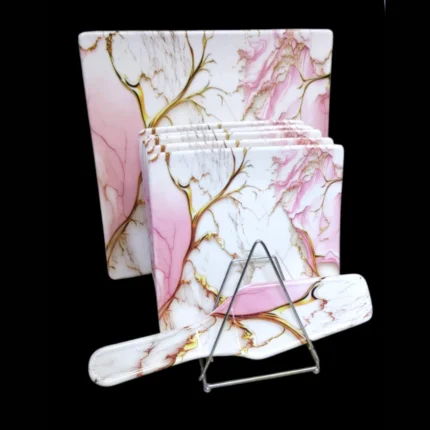 Delizia Melamine 8-Piece Printed Cake Serving Set