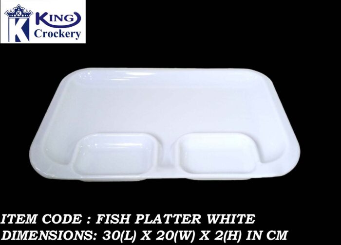 Melamine White Color Fish Platter 30 cm For Serving