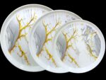 Printed Melamine Goal Thaal in 3 Sizes Small, Medium and Large in Grey Color