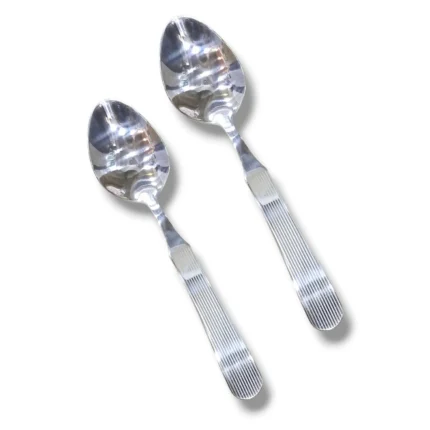 Stainless steel 2 pcs oval shape curry serving spoon set for serving curry