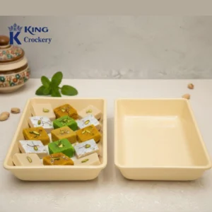 melamine mithai dish for serving mithai, sweets and dry fruits