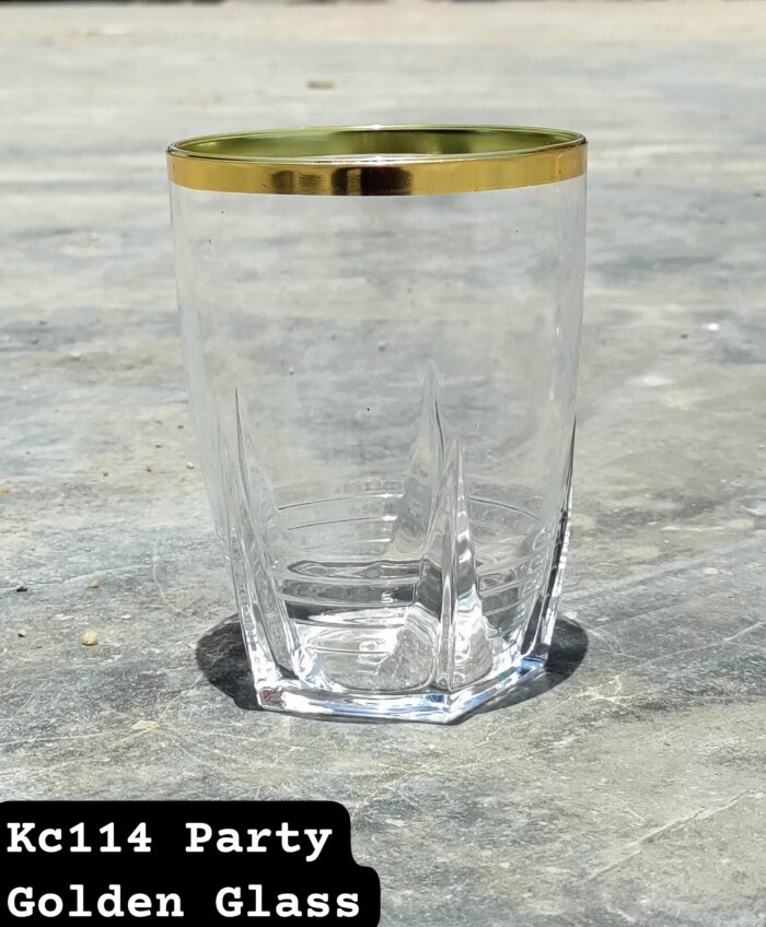 Golden-Lined Acrylic Glass For Drinking