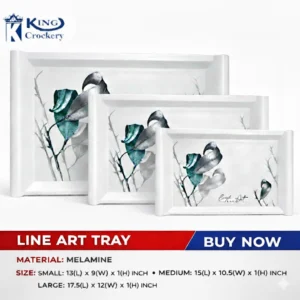 Line Art Melamine Serving Tray in 3 Sizes