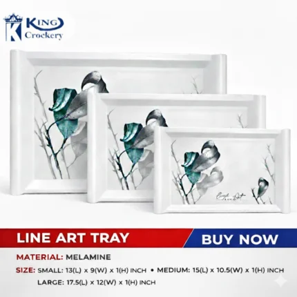 Line Art Melamine Serving Tray in 3 Sizes