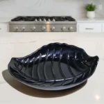 Leaf Melamine Small Platter in Black Color