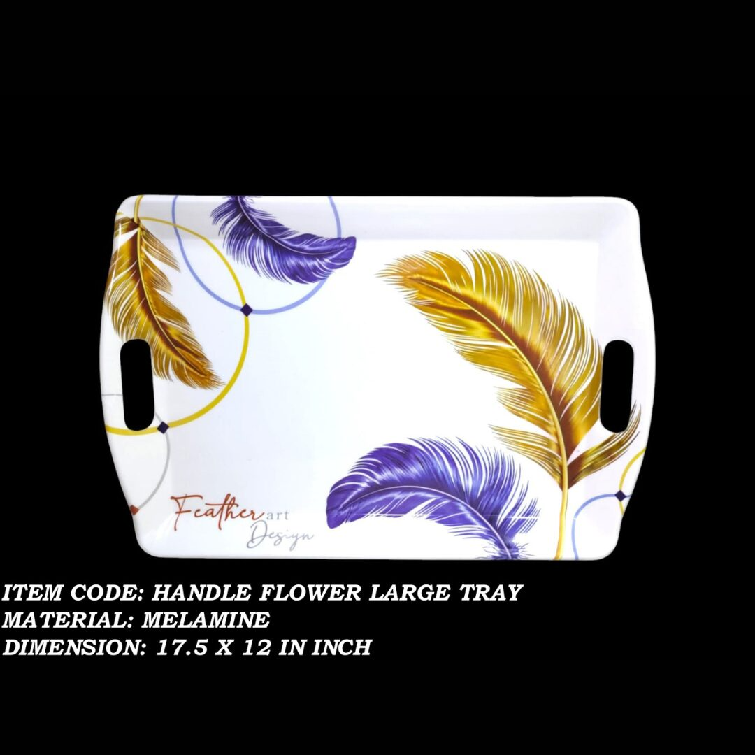 Melamine Printed Handle Flower Tray