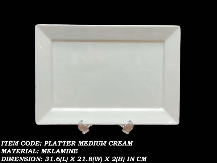 Melamine Platter Medium 31.6 cm in Cream Color For Serving
