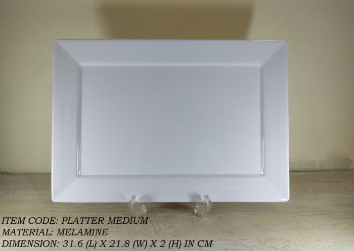 Melamine Platter Medium 31.6 cm in White Color For Serving