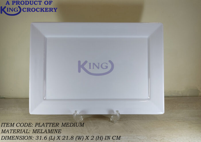 Melamine Platter Medium 31.6 cm in White Color For Serving