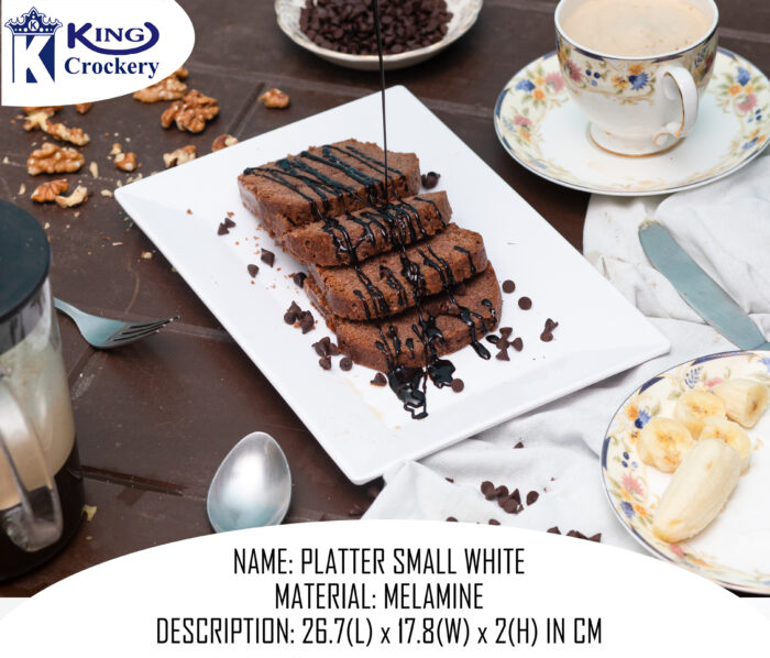 Melamine Platter Small 26.7 cm in White Color For Serving