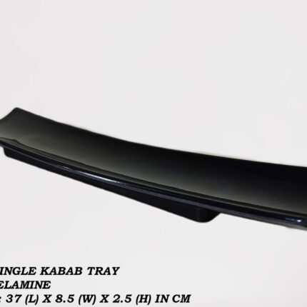 Melamine Black Color Single Kabab Tray 37 cm For Serving