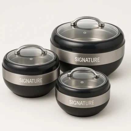 Signature Hot Pot with Glass Lid –  3 Piece Set