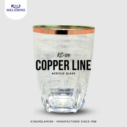 Transparent Coppered Lined Acrylic Drinking Glass