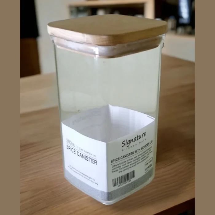 Signature Acrylic Jar with Wooden Lid – 500 ml