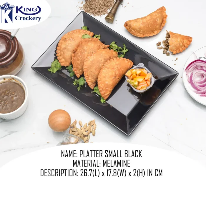 Melamine Black Color Small Platter For Serving