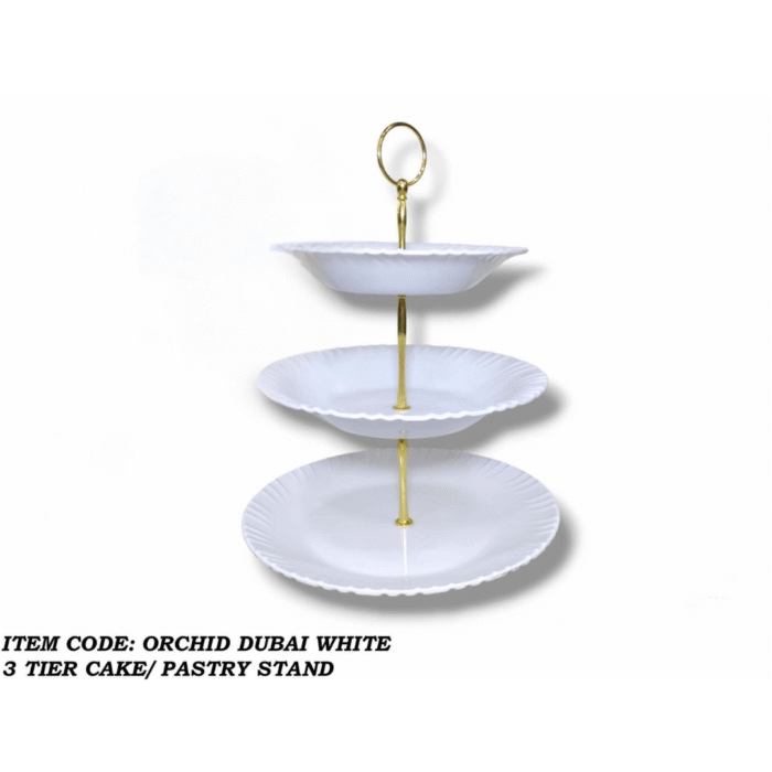 Melamine White Color 3 Tier Cake and Pastry Stand