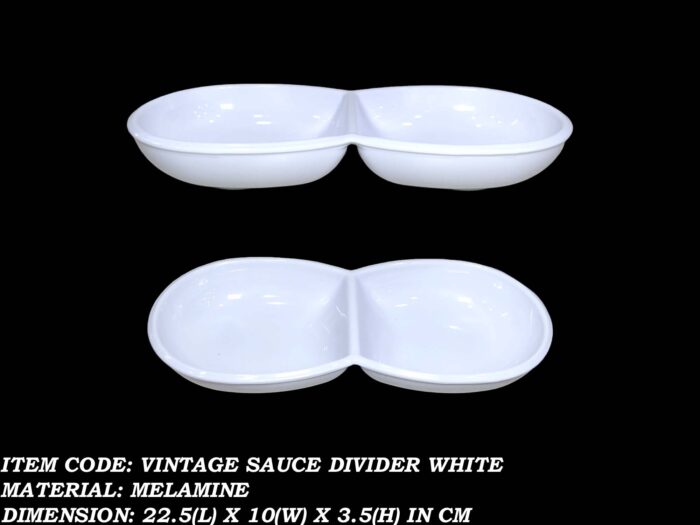 Melamine White Color Sauce Divider 22.5 cm For Serving
