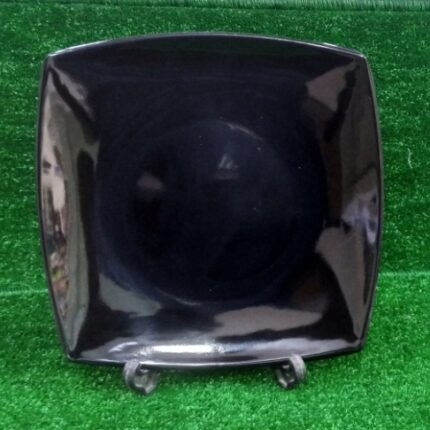Black Melamine Double Glazed 10 inch Rice Plate For Dining