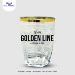 Golden Lined Transparent Color Acrylic Glass For Drinking