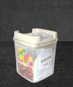 Signature Acrylic Jar 270 ml for Multi-Purpose Storage With Plastic Lid in Beige Color