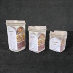Signature Acrylic Jar 270 ml, 400 ml and 500 ml for Multi-Purpose Storage With Plastic Lid in Beige Color