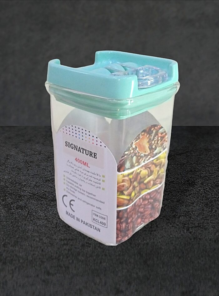 Signature Acrylic Jar 400 ml for Multi-Purpose Storage With Plastic Lid in Sea Green Color