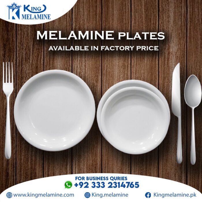 Melamine White Color Double Glazed Plates For Dining