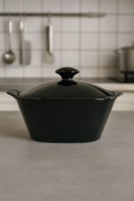 Melamine Double Glazed Black Color Donga for Serving